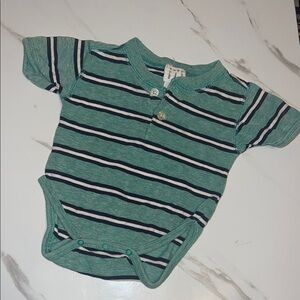 Baby Gap Green Striped Onesie